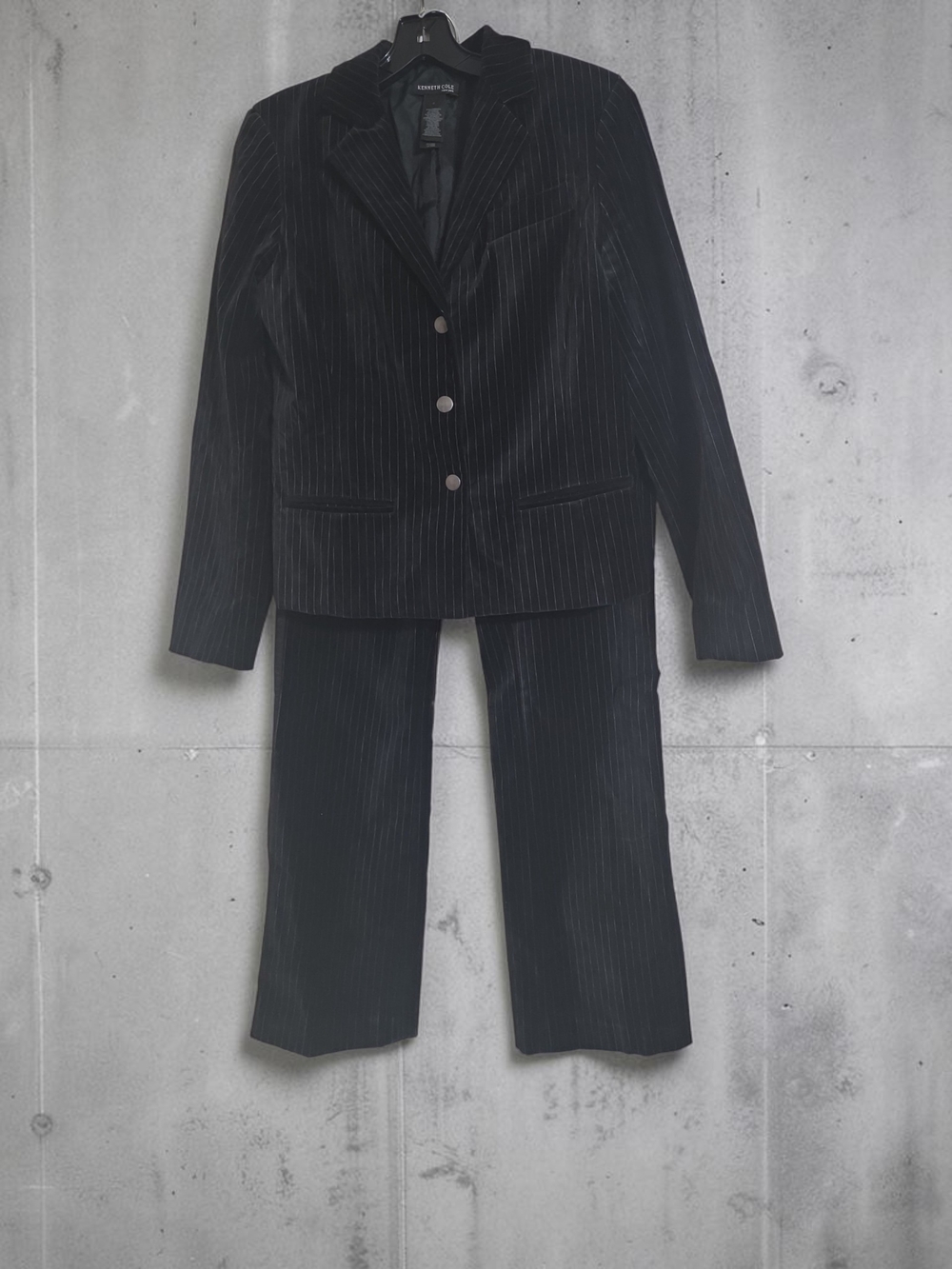 Women's Kenneth Cole Black Pinstripe Suit Jacket & Pants